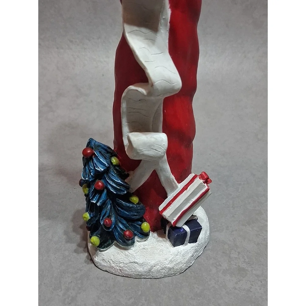 Vintage Tall Skinny Santa 9.5 in.  Figurine with List Tree Gifts